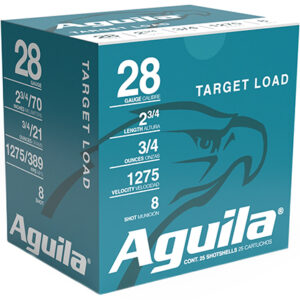 Aguila 1CHB2878 Target Load Competition 28 Gauge 2.75" 3/4 oz 8 Shot 25 Per Box/ 20 Case