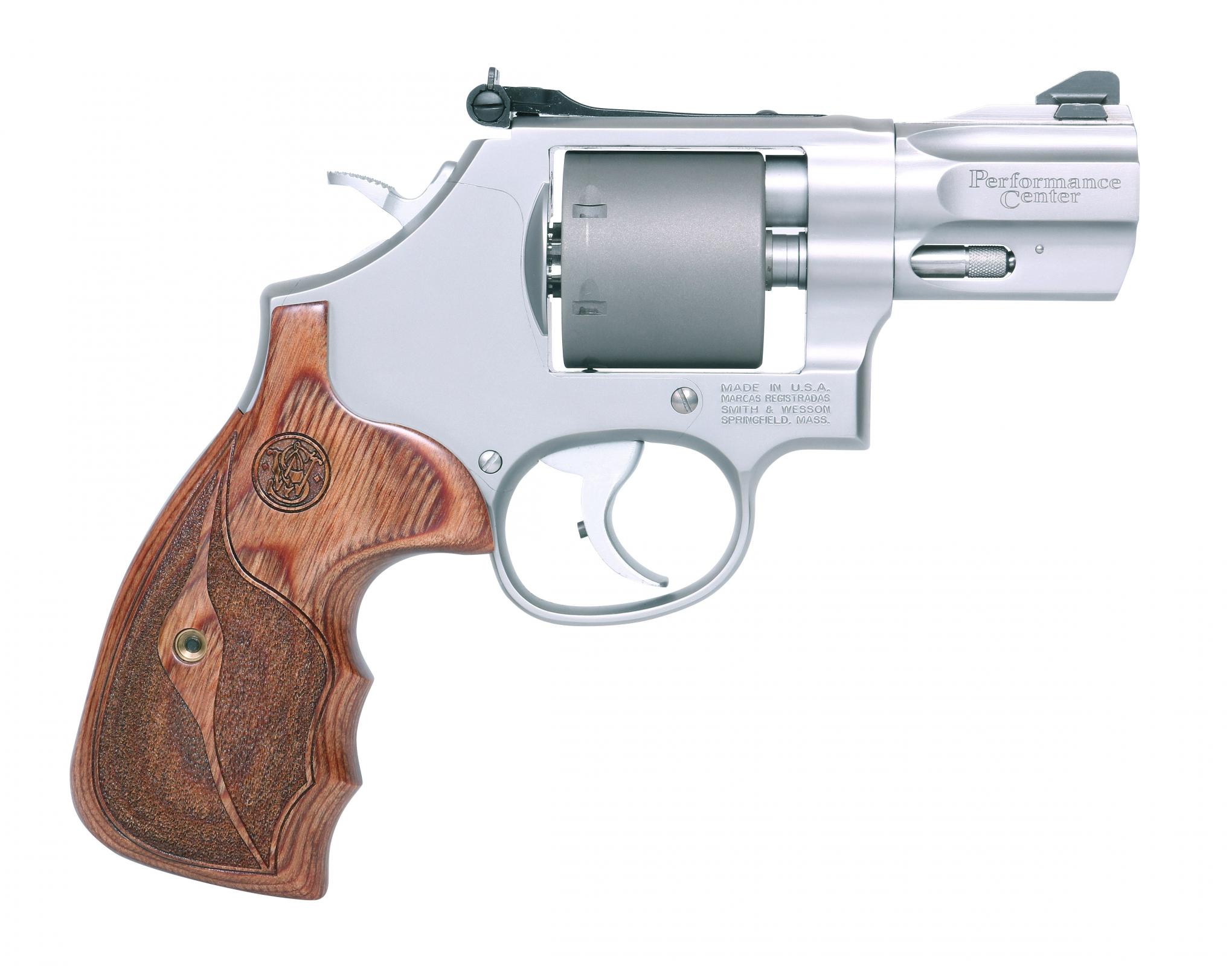 Smith & Wesson Performance Center Model 986 9mm revolver stainless with wood grip and 2.5 inch barrel