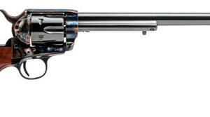 Cimarron Wyatt Earp Frontier Buntline .45 Long Colt revolver with 10 inch blued barrel and walnut grip