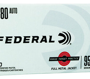 Federal RTP38095 Range & Target  380 ACP 95 gr Full Metal Jacket 50 Per Box/20 Case