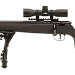 104507 Savage Arms 13836 Rascal Target XP 22 LR Caliber with 1rd Capacity, 16.12" Barrel, Matte Blued Metal Finish & Matte Black Synthetic Stock Left Hand (Youth) Includes 4x32mm Scope & Bipod