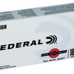 105046 Federal RTP40180 Range & Target 40 S&W 180 gr Full Metal Jacket 50 Per Box/ 20 Case