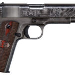 105346 Thompson 1911BKOWC1 1911 Victory Girls 45 ACP 5" 7+1 Worn Black/Gray Cerakote Steel Checkered Wood w/US Logo Grip