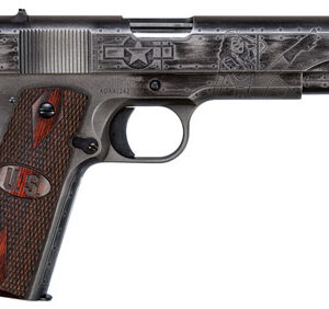 Thompson 1911BKOWC1 1911 Victory Girls 45 ACP 5" 7+1 Worn Black/Gray Cerakote Steel Checkered Wood w/US Logo Grip
