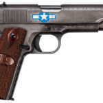 105348 Thompson 1911BKOWC3 1911 Squadron Special Edition WW2 45 ACP 5" 7+1 Black/Gray Cerakote Checkered Wood w/US Logo Grip