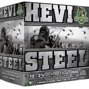 HEVI-Shot HS61224 HEVI-Steel  12 Gauge 2.75" 1 1/8 oz 4 Shot 25 Per Box/ 10 Case