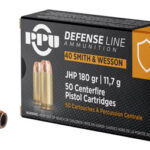 105915 PPU PPD40 Defense 40 S&W 180 gr Jacket Hollow Point 50 Per Box/ 10 Case