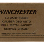 107398 Winchester Ammo SG380W Service Grade 380 ACP 95 gr Full Metal Jacket Flat Nose 50 Per Box/ 10 Case