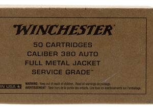 Winchester Ammo SG380W Service Grade  380 ACP 95 gr Full Metal Jacket Flat Nose 50 Per Box/ 10 Case