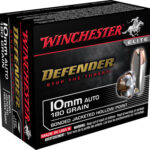 107557 Winchester Ammo S10MMPDB Defender 10mm Auto 180 gr Bonded Jacket Hollow Point 20 Per Box/ 10 Case