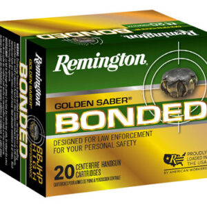 Remington Ammunition 29363 Golden Saber Bonded  40 S&W 165 gr Bonded Brass Jacketed Hollow Point 20 Per Box/ 25 Case