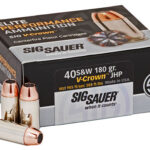 108719 Sig Sauer E40SW250 Elite Performance 40 S&W 180 gr V Crown Jacketed Hollow Point 50 Per Box/ 10 Case