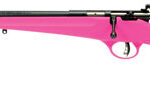 109788 Savage Arms 13844 Rascal 22 LR Caliber with 1rd Capacity, 16.12" Barrel, Matte Blued Metal Finish & Pink Synthetic Stock Left Hand (Youth)