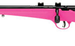 109790 Savage Arms 13842 Rascal FLV-SR 22 LR Caliber with 1rd Capacity, 16.12" Threaded Barrel, Matte Blued Metal Finish & Pink Synthetic Stock Left Hand (Youth)