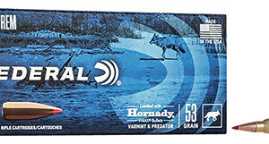Federal V223VM53 Varmint & Predator  223 Rem 53 gr Hornady V Max 20 Per Box/ 10 Case