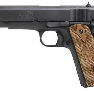 Iver Johnson Arms 1911A19 1911 A1  9mm Luger 9+1 5" Black Steel Barrel, Matte Black Serrated Steel Slide, Matte Black Steel Frame w/Beavertail, Checkered Double Diamond Walnut Grip