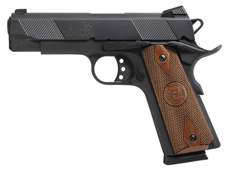 Iver Johnson 1911A1 HAWK .45 ACP pistol matte blued 4.25 inch barrel wood grips