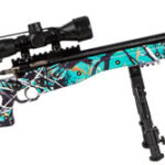 112471 Crickett KSA2149 Precision Package 22 LR Caliber with 1rd Capacity, 16.12" Barrel, Blued Metal Finish & Fixed Thumbhole Muddy Girl Serenity Synthetic Stock Right Hand (Youth) Includes Scope & Bipod