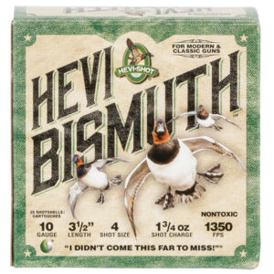 HEVI-Shot HS15504 HEVI-Bismuth  10 Gauge 3.50" 1 3/4 oz Bismuth 4 Shot 25 Per Box/ 10 Case