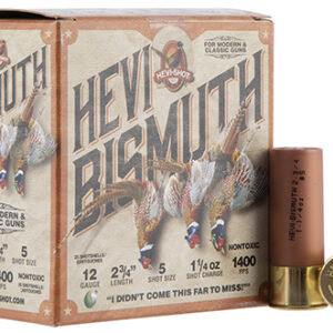 HEVI-Shot HS14715 HEVI-Bismuth Upland 12 Gauge 2.75" 1 1/4 oz Bismuth 5 Shot 25 Per Box/ 10 Case