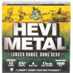 114155 HEVI-Metal HS38704 HEVI-Metal Longer Range 12 Gauge 2.75" 1 1/8 oz 4 Shot 25 Per Box/ 10 Case