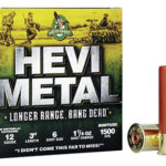 114161 HEVI-Metal HS38006 HEVI-Metal Longer Range 12 Gauge 3" 1 1/4 oz 6 Shot 25 Per Box/ 10 Case