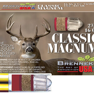 Brenneke SL162CLM Classic Magnum  16 Gauge 2.75" 1 oz Slug Shot 5 Per Box/ 50 Case