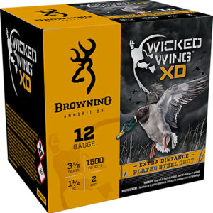 Browning Ammo B193411242 Wicked Wing XD  12 Gauge 3.50" 1 1/2 oz 2 Shot 25 Per Box/ 10 Case