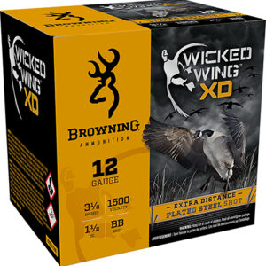 Browning Ammo B193411240 Wicked Wing XD  12 Gauge 3.50" 1 1/2 oz BB Shot 25 Per Box/ 10 Case