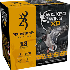 Browning Ammo B193411232 Wicked Wing XD  12 Gauge 3" 1 1/4 oz 2 Shot 25 Per Box/ 10 Case