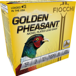 Fiocchi 123GP6 Golden Pheasant  12 Gauge 3" 1 3/4 oz 6 Shot 25 Per Box/ 10 Case