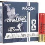 116596 Fiocchi 28HV75 Field Dynamics High Velocity 28 Gauge 2.75" 3/4 oz 7.5 Shot 25 Per Box/ 10 Case