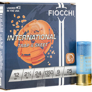 Fiocchi 12IN249 Exacta Target International Trap & Skeet 12 Gauge 2.75" 24 gram 9 Shot 25 Per Box/ 10 Case