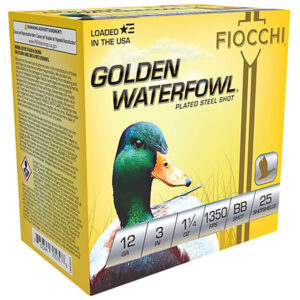 Fiocchi 123SGWBB Golden Waterfowl  12 Gauge 3" 1 1/4 oz BB Shot 25 Per Box/ 10 Case