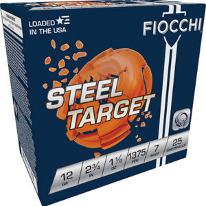 Fiocchi 12S1187 Steel Target  12 Gauge 2.75" 1 1/8 oz 7 Shot 25 Per Box/ 10 Case