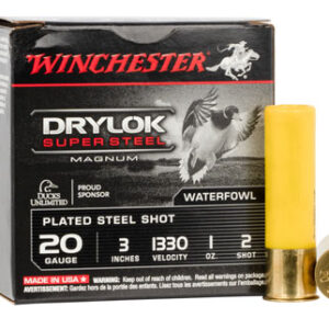 Winchester Ammo XSM2032 Drylok Super Steel Magnum 20 Gauge 3" 1 oz 2 Shot 25 Per Box/ 10 Case