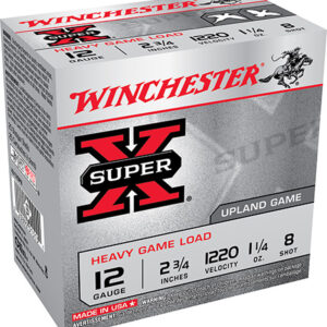 Winchester Ammo XU12SP8 Super X Heavy Game Load 12 Gauge 2.75" 1 1/4 oz 8 Shot 25 Per Box/ 10 Case