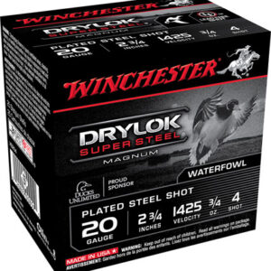 Winchester Ammo XS204 Drylok Super Steel Magnum 20 Gauge 2.75" 3/4 oz 4 Shot 25 Per Box/ 10 Case