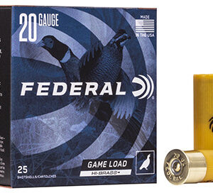 Federal H2044 Game-Shok High Brass 20 Gauge 2.75" 1 oz 4 Shot 25 Per Box/ 10 Case