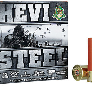 HEVI-Shot HS61221 HEVI-Steel  12 Gauge 2.75" 1 1/8 oz 1 Shot 25 Per Box/ 10 Case