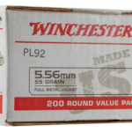 118091 Winchester Ammo WM193200 USA 5.56x45mm NATO 55 gr Full Metal Jacket 200 Per Bx/ 4 Case Value Pack