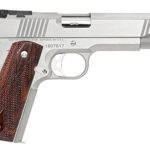 119317 Dan Wesson 01943 Pointman 45 ACP Caliber with 5" Barrel, 8+1 Capacity, Overall Stainless Steel Finish, Beavertail Frame, Serrated Brushed Slide & Cocobolo Grip