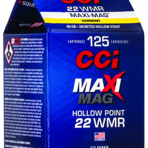 CCI 920CC Maxi-Mag Rimfire 22 WMR 40 gr Jacket Hollow Point 125 Per Box/ 10 Case