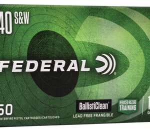 Federal BC40CT1 BallistiClean Reduced Hazard Training 40 S&W 125 gr Lead Free Frangible 50 Per Box/ 20 Case