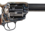 121394 Taylors & Company 550813 Smoke Wagon 45 Colt (LC) Caliber with 5.50" Blued Finish Barrel, 6rd Capacity Blued Finish Cylinder, Color Case Hardened Finish Steel Frame & Checkered Walnut Grip