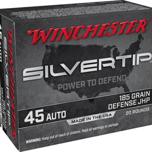 Winchester Ammo W45AST Silvertip  45 ACP 185 gr Silvertip Jacket Hollow Point 20 Per Box/ 10 Case