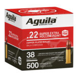 125929 Aguila 1B221118 Super Extra Rimfire 22 LR 38 gr Copper Plated Hollow Point 500 Per Box/ 4 Case