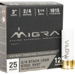 126270 Migra Ammunitions M12S24 Staxd 12 Gauge 3" 1 1/4 oz 2/4 Shot 25 Per Box/ 10 Case