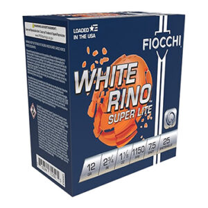 Fiocchi 12WRSL75 Exacta Target White Rino Super Light 12 Gauge 2.75" 1 1/8 oz 7.5 Shot 25 Per Box/ 10 Case