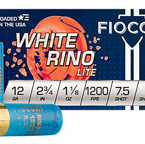 Fiocchi 12WRNL75 Exacta Target White Rino Lite 12 Gauge 2.75" 1 1/8 oz 7.5 Shot 25 Per Box/ 10 Case